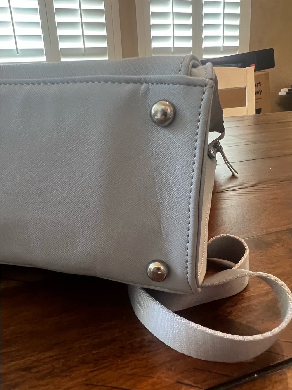 Samsonite Light Gray Structured Leather Backpack - Picture 9 of 12
